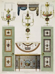 Tervek függönykarnisokhoz, zsiradékokhoz és összecsukható ajtókhoz, 1774 (nyomtatás) (a részleteket lásd: 61958)